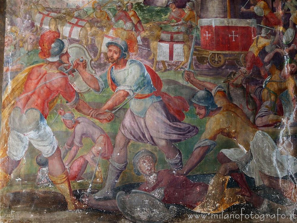 Milan (Italy) - Detail of the fresco of the battle of Legnano in the Small Church of Sant'Antonino of Segnano